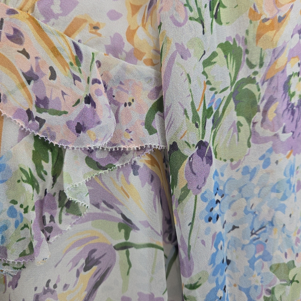 Zimmerman Playsuit Ninty Six‎ Cream Floral Silk Ruffle - Picture 6 of 16